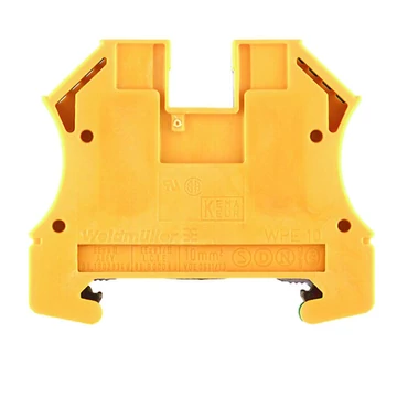 Weidmüller WPE 10 védővezetős sorkapocs zöld-sárga