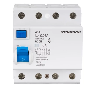 Schrack Hibaáram kapcsoló AMPARO 10kA 40A, 4 pólusú, 30mA, A