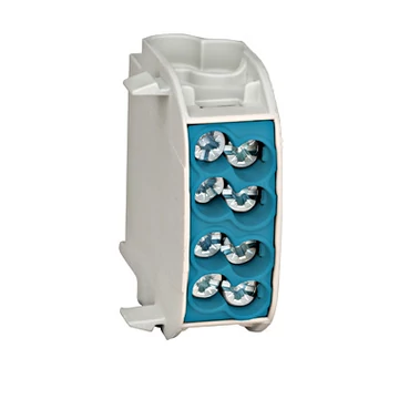 Nagyáramú burkolt elágazókapocs, 25mm², 1p/4 leágazás, kék