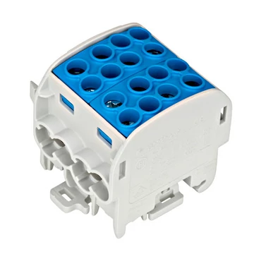 Nagyáramú burkolt elágazókapocs, 35mm², 4be/4kimenet, kék