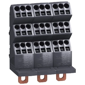 Schneider Sorkapocs elosztóblokk 250A Polybloc 3P 250A csavarmentes 18csatl./<6mm2 Prisma G/P Schneider Sorkapocs elosztóblokk 250A Polybloc 3P 250A csavarmentes 18csatl./<6mm2 Prisma G/P