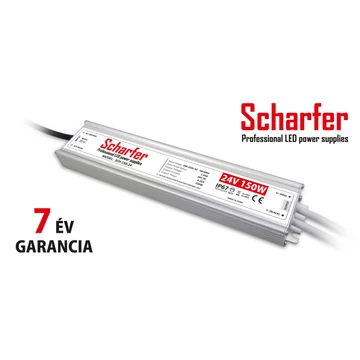 Scharfer LED tápegység fémházas IP67 7év garancia 24V 150W