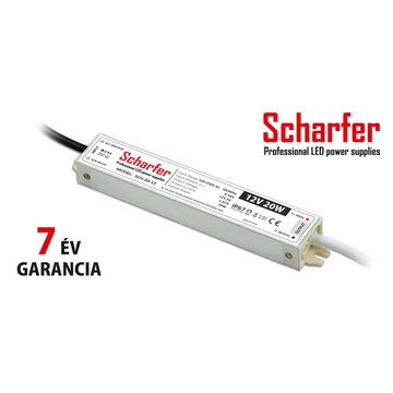 Scharfer LED tápegység fémházas IP67 7év garancia 12V 20W