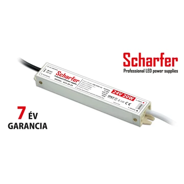 Scharfer LED tápegység fémházas IP67 7év garancia 24V 20W