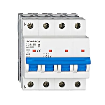 Kismegszakító AMPARO 6kA, C 25A, 3P+N Schrack Technik