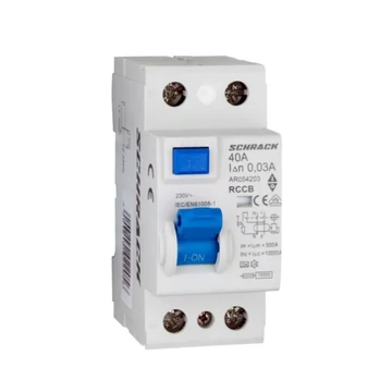 Schrack Hibaáram kapcsoló AMPARO 10kA 40A, 2 pólusú, 30mA, A