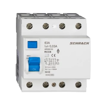 Schrack Hibaáram kapcsoló AMPARO 10kA 63A, 4 pólusú, 300mA, A