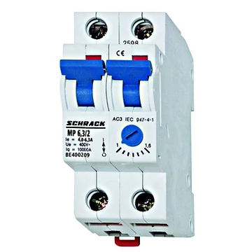 Motorvédőkapcsoló 4,0-6,3A, 2 pólusú, 2KE