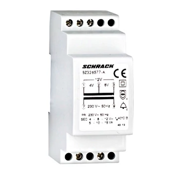 Schrack Sorbaépíthető csengőtranszformátor 230/4-8-12V 15VA 2KE