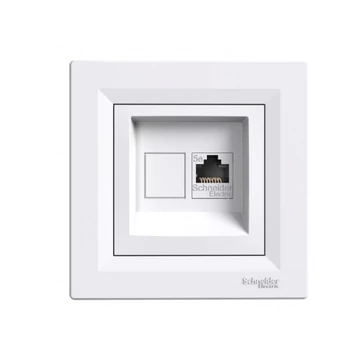 Asfora 1xRJ45 (Internet) aljzat UTP CAT5e Fehér Schneider, Asfora 1xRJ45 (Internet) aljzat UTP CAT5e Fehér Schneider,