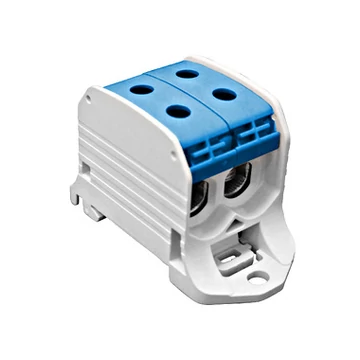 Alu-réz vezetékösszekötő kapocs, dupla, kék, 50mm²