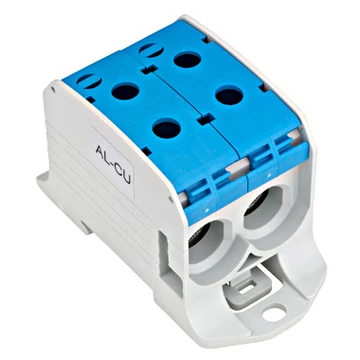 Alu-réz vezetékösszekötő kapocs, dupla, kék, 95mm²