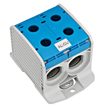 Alu-réz vezetékösszekötő kapocs, dupla, kék, 300mm²