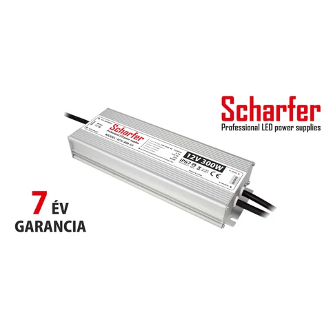 Scharfer LED tápegység fémházas IP67 7év garancia 12V 300W