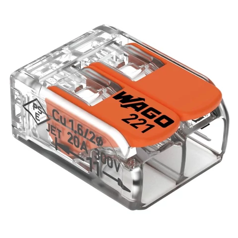 Wago oldható Vezetékösszekötő 2X0,2mm2 – 4mm2 átl. (100db/dob)