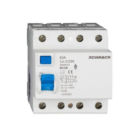 Schrack Hibaáram kapcsoló AMPARO 10kA 63A, 4 pólusú, 30mA, AC
