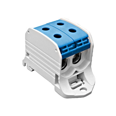 Alu-réz vezetékösszekötő kapocs, dupla, kék, 50mm²