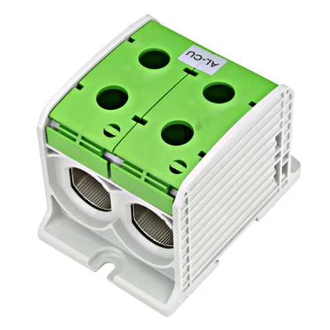 Schrack Alu-réz vezetékösszekötő kapocs, dupla, zöld, 300mm²