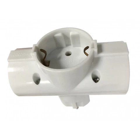 T Dugó Földelt 3 dugaljzatos, fehér, 16A/250V, gyermekvédelemmel